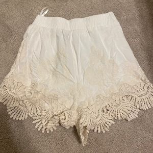 White shirts with lace trim